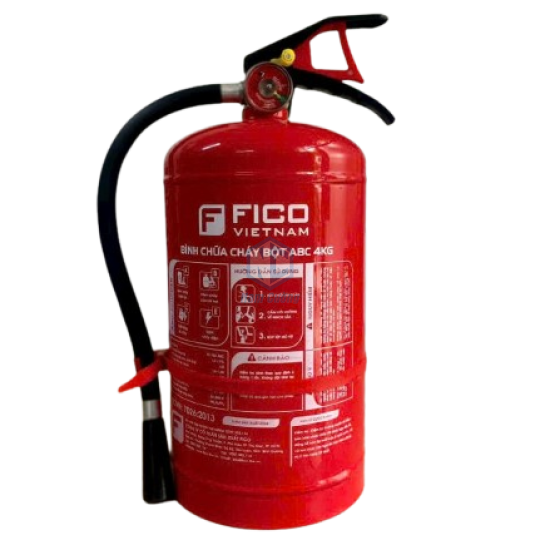 Bình chữa cháy bột ABC 4kg FICO có tem kiểm định