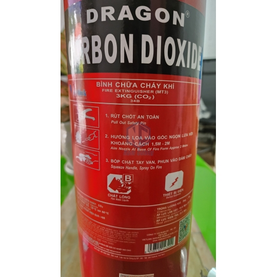 [CÓ TEM KIỂM ĐỊNH] Bình Chữa Cháy Bột ABC 4kg có đồng hồ đo áp suất Dragon chính hãng