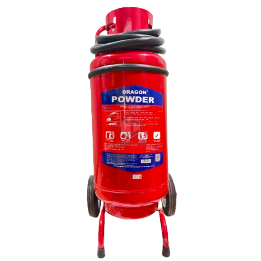 Bình chữa cháy bột ABC 35kg Dragon có tem kiểm định, bình chữa cháy xe đẩy