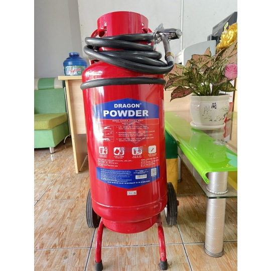 Bình chữa cháy bột ABC 35kg Dragon có tem kiểm định, bình chữa cháy xe đẩy