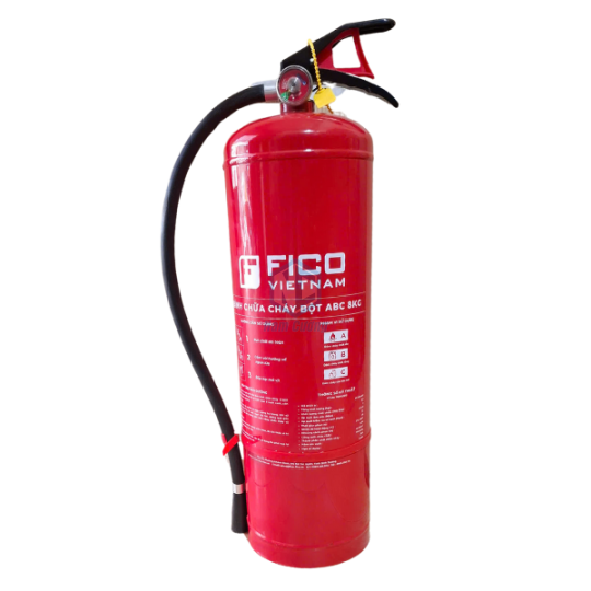 Bình Chữa Cháy Bột ABC 8kg FICO Có Tem Kiểm Định PCCC