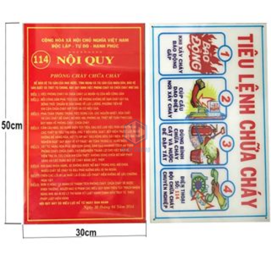 Bảng Nội Quy Tiêu Lệnh Phòng Cháy Chữa Cháy