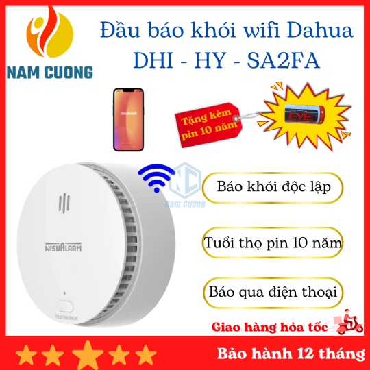 Đầu báo khói wifi Dahua DHI-HY-SA2FA kết nối với điện thoại